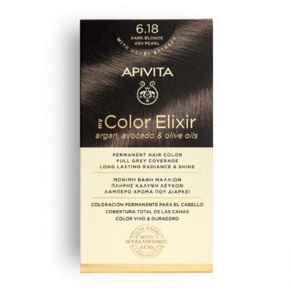Apivita My Color Elixir Kit Βαφή Μαλλιών No 6.18 Ξανθό σκούρο σαντρέ περλέ